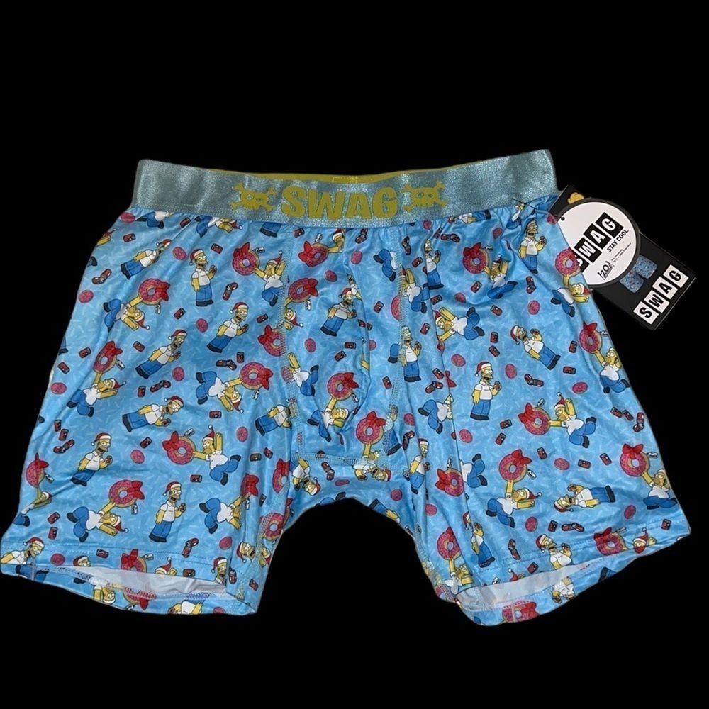 SWAG The Simpsons Homer Santa Boxer Brief Men’s Sz XL Christmas‎ Donut Beer New